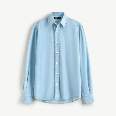 Áo sơ mi jeans nam (Sơ mi denim) vải mềm Form Regular - RT 10S25DSH004 | ROUTINE CÀ MAU