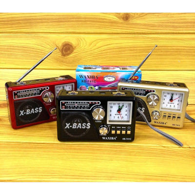 Đài FM WAXIBA XB-741C-đài radio-Đồng hồ -thẻ nhớ-USB-Đèn pin-Hàng Chính Hãng