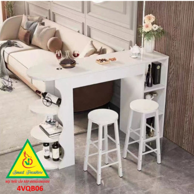 Quầy bar mini, quầy bar kiêm vách ngăn phòng khách nhà bếp 4VQB06 ( Không kèm ghế )- NỘI THẤT LẮP RÁP VIENDONGADV