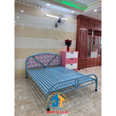Giường sắt 1m6 x 2m bảo hành 1 năm - MÀU XANH