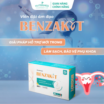 Viên đặt Benzakit hỗ trợ làm sạch, giảm viêm nhiễm và mùi hôi bất thường - Nutramed (10 viên)