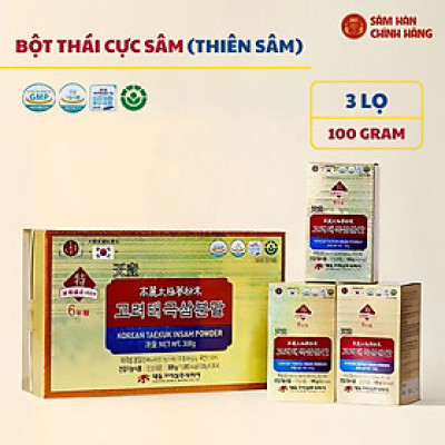 Bột thái cực sâm (Taekuk Insam Powder) 100% (100g x 3)-4mg/g – Daedong