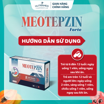 Viên uống Meotepzin Forte hỗ trợ giảm đầy bụng, chướng hơi, khó tiêu (30 viên) - Nutramed