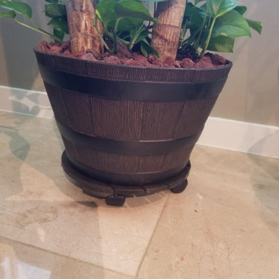 Đế Lót Chậu Cây Có Bánh Xe Cao Cấp ANKAN, Tròn Màu Xám Đen R35cm, Tải trọng 150 Kg, Di Chuyển Chậu Cây Êm Ái, Không Ồn