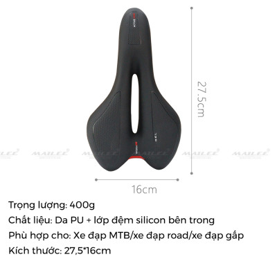 Đệm Yên Xe Đạp GEL ACTIV-66 kích thước 27.5x16cm Chất Liệu Da PU và Đệm Silicon Mềm Mại, Thoáng Khí Cho Xe Đạp Road, Xe đạp Touring - Mai Lee