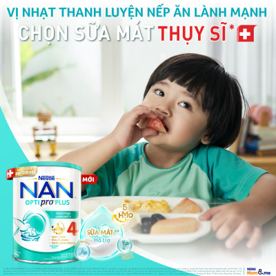 Bộ 2 lon Sữa bột NAN OPTIPRO PLUS 4 Nestle Bé 2-6 tuổi 1500g/lon Giúp tiêu hóa tốt