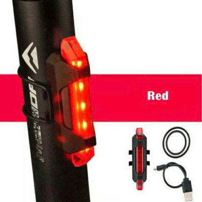 Đèn 5 LED Cảnh báo sau Xe Đạp giúp đạp xe an toàn ban đêm 4 chế độ sáng (Đèn Xanh) 