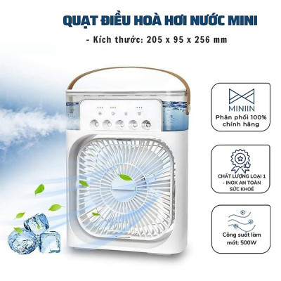 Quạt điều hoà hơi nước mini cool fan, quạt hơi nước làm mát phun sương để bàn 3 chế độ gió, dung tích bình lớn tích hợp đèn led, quạt phun sương mini để bàn - Hàng chính hãng