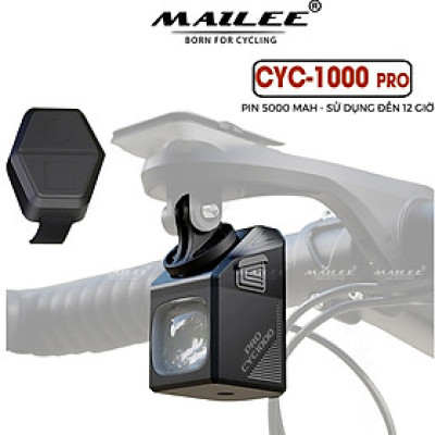Đèn Xe Đạp Trước CYC-1000Pro độ sáng 1000 Lumens, pin dung lượng 5000 mAh, có remote điều khiển, sử dụng lên đến 12h tùy độ sáng, Chống Chói Đi Đêm Địa Hình Treo (Ko kèm pad đỡ ngược) - Mai Lee