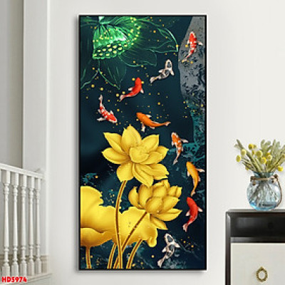 DECAN DÁN TƯỜNG,TRANH DÁN TƯỜNG 3D CÓ KEO, TRANH TRÍ NHÀ ,PHONG VẠN PHÁT -  CÁ KOI ĐUÔI BƯỚM, SẮC ĐỎ,  ,SANG TRỌNG,  THỊNH VƯỢNG,MAY MẮN,PHÁT TÀI PHÁT LỘC DC-0234