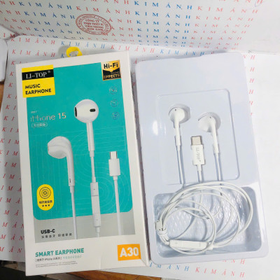 Tai nghe Rio Tinto Lip-Top A30 chân cắm Type C, check QR tra hàng chính hãng, có Micro và nút nhận cuộc gọi