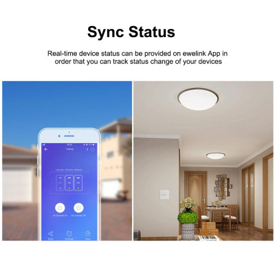 Công tắc đèn tường WiFi thông minh 433Mhz Ứng dụng điều khiển từ xa RF / Hẹn giờ SONOFF T2UK3C-TX  Gang