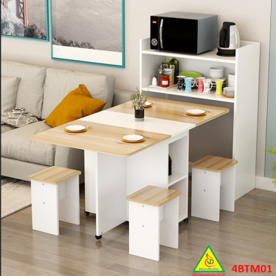 Bàn ăn gấp gọn, bàn ăn thông minh 4BTM01 - Nội thấtv lắp ráp Viễn Đông Adv