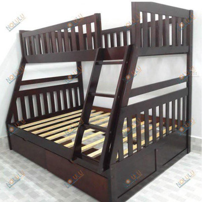 Giường Tầng Bình Long Gỗ Tự Nhiên- Nâu