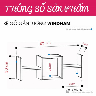 Kệ gỗ trưng bày kiểu dáng thanh lịch SMLIFE Windham