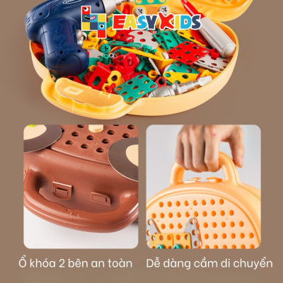 Đồ Chơi Lắp Ráp Lắp Ghép Vali Kỹ Sư Cho Bé, Đồ Chơi Nhập Vai Kèm Khoan Điện, Vặn Ốc Vít