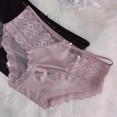 Combo 5 Quần Lót Nữ Thun Lạnh Phối Ren Dây Eo Mã 1712 – Mát Lạnh, Êm Ái, Quyến Rũ