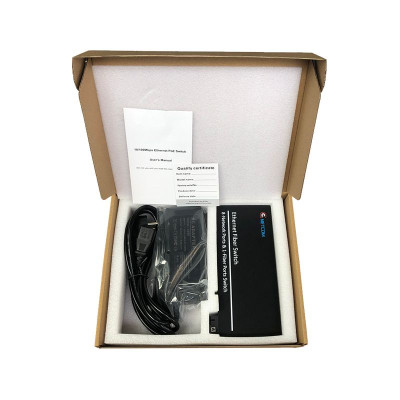 Bộ chuyển đổi quang điện  POE 8xJ45 10/100M kèm cổng  SC 1 sợi GNETCOM GNC-6108FE-25B - Hàng Chính hãng