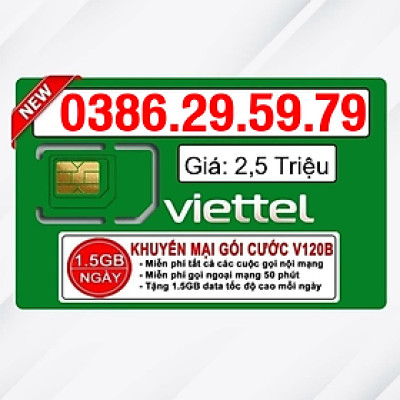 Sim Viettel số đẹp - Hàng chính hãng - 0386.29.59.79