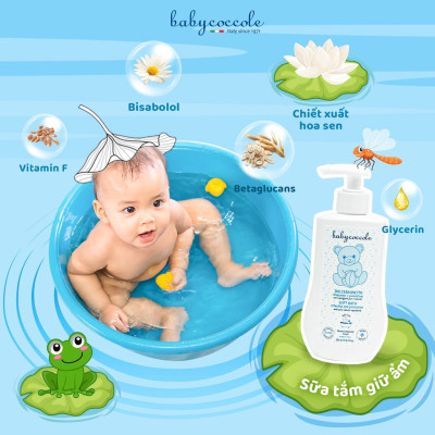 Sữa tắm giữ ẩm cho bé Babycoccole 0M+ chiết xuất hoa sen