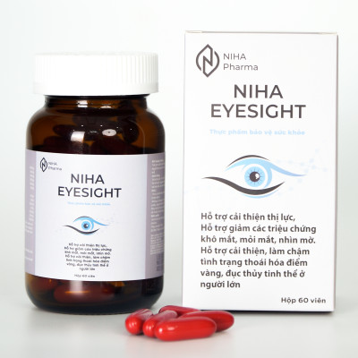 Thực phẩm bảo vệ sức khỏe Niha Eyesight - Hỗ trợ giảm khô mỏi mắt (Hộp 60 viên)