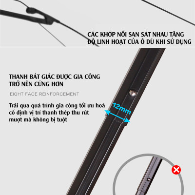 Dù Che Nắng Che Mưa 8 Xương Xếp Gọn Tiện Lợi