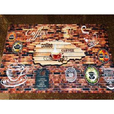 Tranh dán tường 3d trang trí quán cà phê - ép lụa kim sa - có sẵn keo TC10