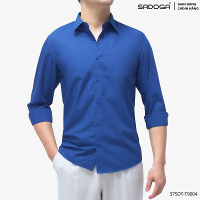 Áo Sơ Mi Sadoga Trơn Màu Dáng Regular Fit, Vải Mềm Mịn, Thoáng Khí T9004