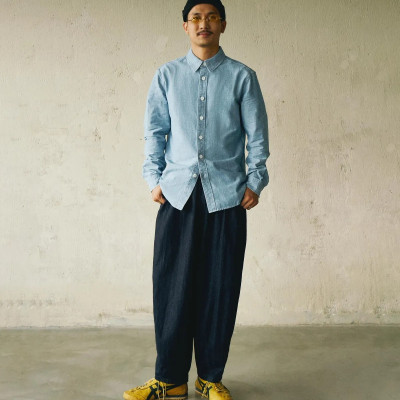 Áo sơ mi denim tay dài nam Form Fitted - RT 10S25DSH012 | ROUTINE CÀ MAU