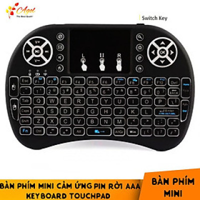 Bàn phím mini dùng pin rời chống chai pin đa năng có touchpad Mini Keyboard - Hàng nhập khẩu