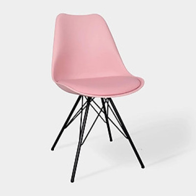 Ghế Demos Mặt Nệm Chân Thép Sơn Đen Lưng Trắng IBIE