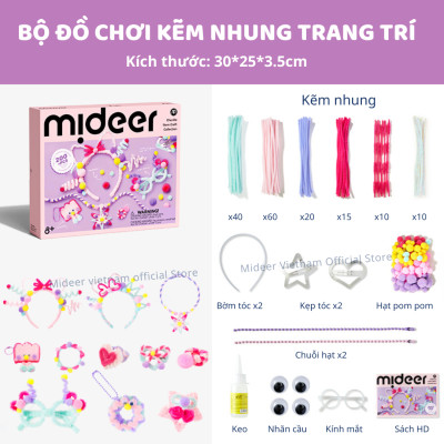 Kẽm nhung làm hoa, kẹp tóc handmade Mideer Chenille Stem Craft Collection