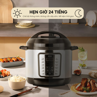 Nồi áp suất điện đa năng LEBENLANG LBL0906, dung tích 6L, chế độ ninh hầm siêu nhanh, tiết kiệm thời gian, bảo hành 2 năm - hàng chính hãng