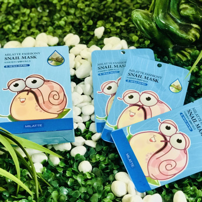 Mặt nạ dưỡng da chiết xuất từ ốc sên Milatte Fashiony Snail Mask - Hộp 10 miếng