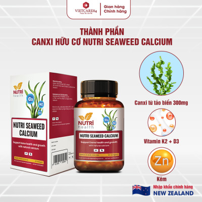 Bộ Sản Phẩm Tăng Chiều Cao Tuổi Dậy Thì: 2 Hộp Canxi hữu cơ New Zealand Nutri Seaweed Calcium và GO MULTI TEEN EVERYDAY