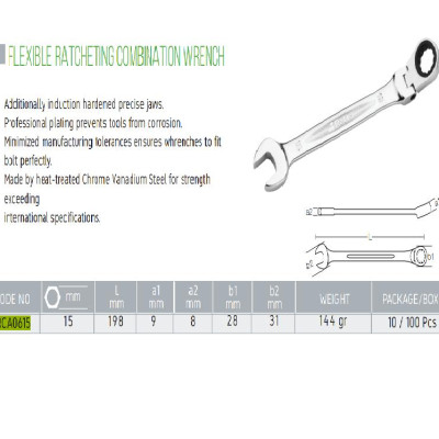 Cờ lê đa năng tự động 15mm linh hoạt Retta - RCA0615
