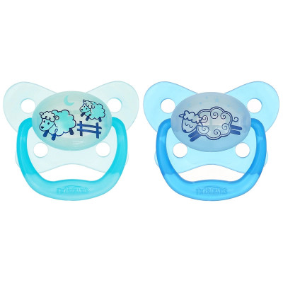 [ PV12006/PV12008 - Xanh ] Set 2 ty ngậm phát sáng dạ quang Prevent chỉnh nha, chống vẩu Dr.Brown