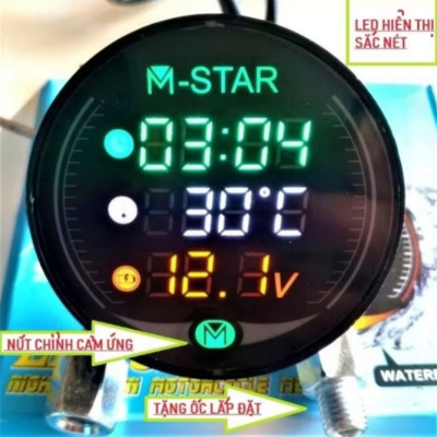 ĐỒNG HỒ BÁO VON BÁO NHIỆT ĐỘ BÁO GIỜ LẮP XE MÁY CỰC ĐẸP