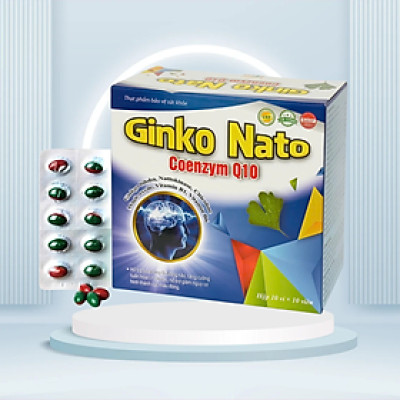 Viên uống bổ não Ginko nato coenzyme q10 - Hộp 100 viên - Giúp hoạt huyết, giảm xơ vữa động mạch, tăng