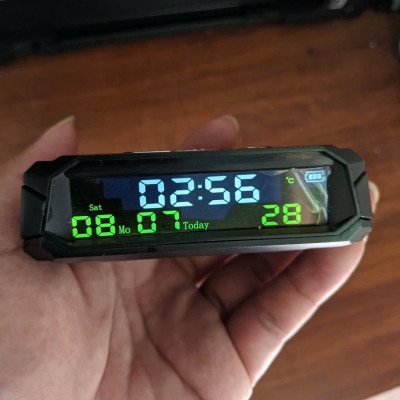 Đồng Hồ Báo Giờ 3in1 Gắn Taplo Ô Tô Năng Lượng Mặt Trời Mẫu Mới Siêu Tiện Lợi