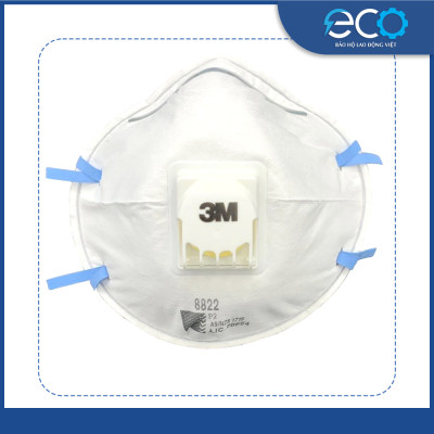 Khẩu trang than hoạt tính 3M 8822 lọc bụi mịn, vi khuẩn