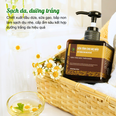 Sữa tắm hữu cơ cho mẹ bầu, dưỡng da body trắng mịn Wonmom 250ml