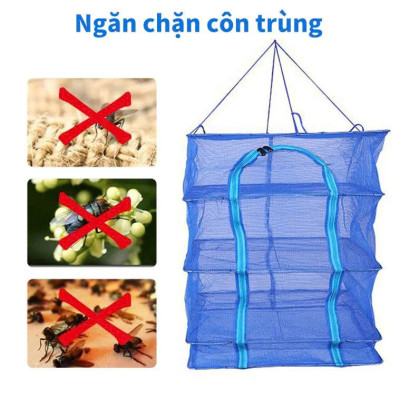 Lồng Lưới Phơi Thực Phẩm Đa Năng 2 – 4 Tầng Chống Côn Trùng, Gấp Gọn Tiện Lợi