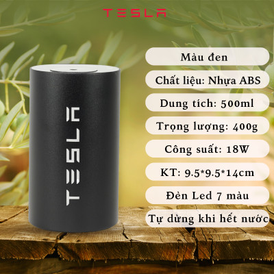 Máy phun sương khuếch tán tinh dầu TESLA - Máy xông tinh dầu hình trụ TL038 cho phòng ngủ, phòng khách có đèn 7 màu