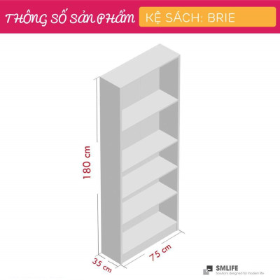 Giá sách gỗ đẹp thiết kế hiện đại SMLIFE Brie