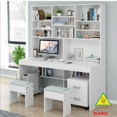 Bàn làm việc, bàn học  liền kệ gỗ MDF BLK401 - Nội thất lắp ráp Viễn Đông Adv