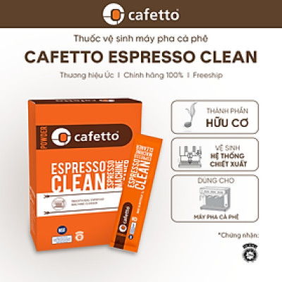 [Hàng chính hãng] Bột vệ sinh tẩy cặn máy pha cà phê Cafetto Espresso Clean (12 gói)