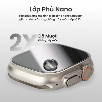 Miếng Dán Cường Lực Màn Hình Dành Cho Apple Watch Ultra Có Khung Dán Định Hình Dekey 3D Master Glass, chính hãng Japan_ Hàng Chính Hãng