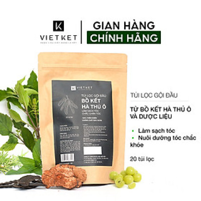TÚI LỌC GỘI ĐẦU BỒ KẾT HÀ THỦ Ô VIETKET (VIỆT KẾT) 20 gói - NUÔI DƯỠNG MAI TÓC MỀM, MƯỢT, KHỎE MẠNH