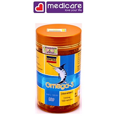 Viên uống dầu cá hồi COSTAR Omega3 tốt cho tim mạch và mắt 1000mg hộp 100 viên